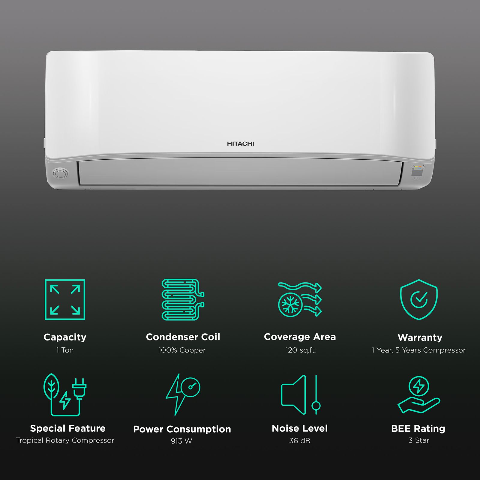 Buy Hitachi Senpai 3200FL 1 Ton 3 Star Split AC (2022 Model